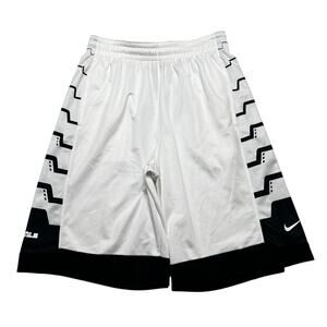 Nike Lebron James Men's Dri-Fit White Basketball Shorts w/Side Pockets Sz Large